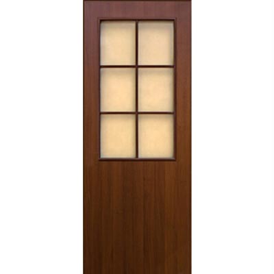 Дверное полотно ламинированное Премьер 2000x800x35 мм орех со стеклом